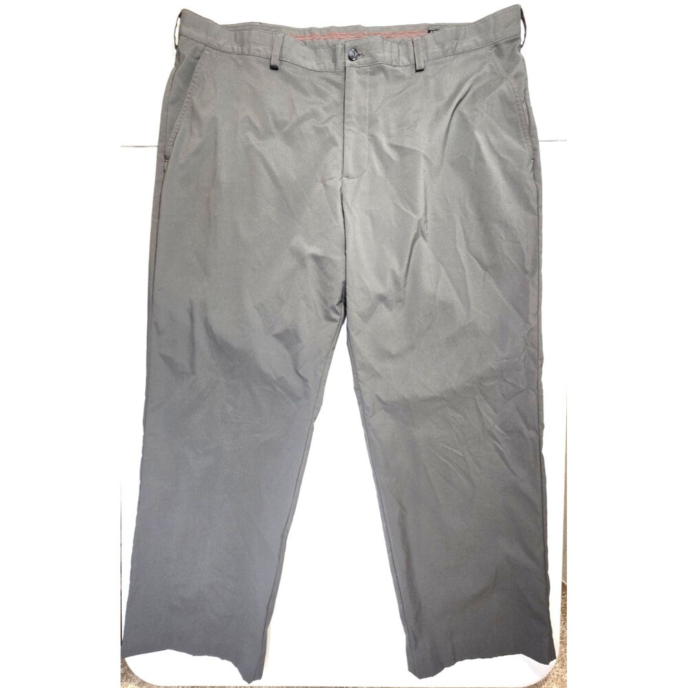 Izod Extreme Function Golf Pants Men 42x30 Gray Chino Flat Front Straight Leg